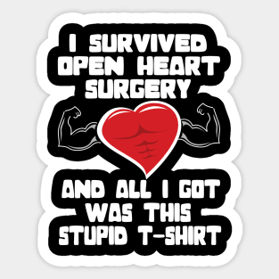 I survived Open heart surgery ..open heart survivor gift Sticker